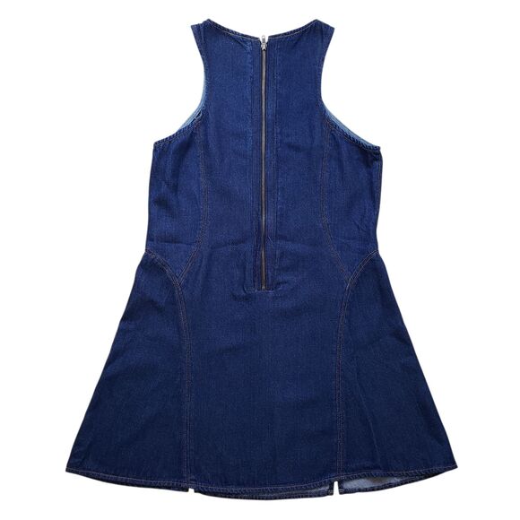 RE/DONE Zip Back lyocell Dress Mini Womens Split Front Large Denim Western - Picture 12 of 12